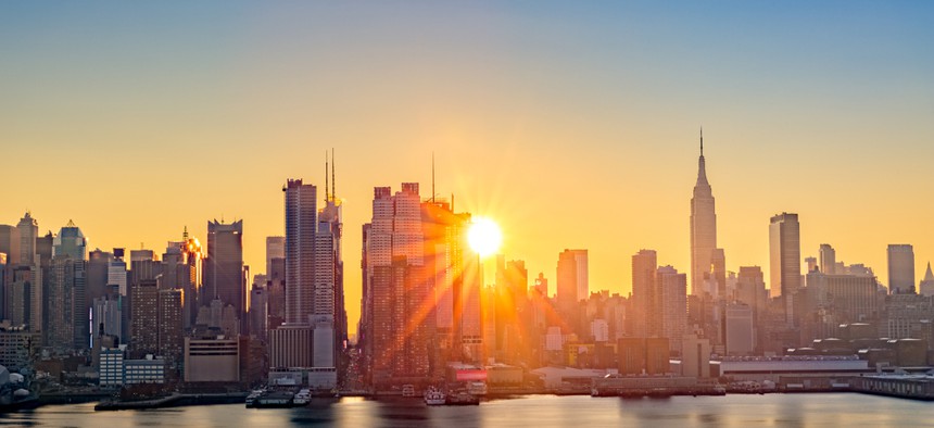 A sunrise in Manhattan
