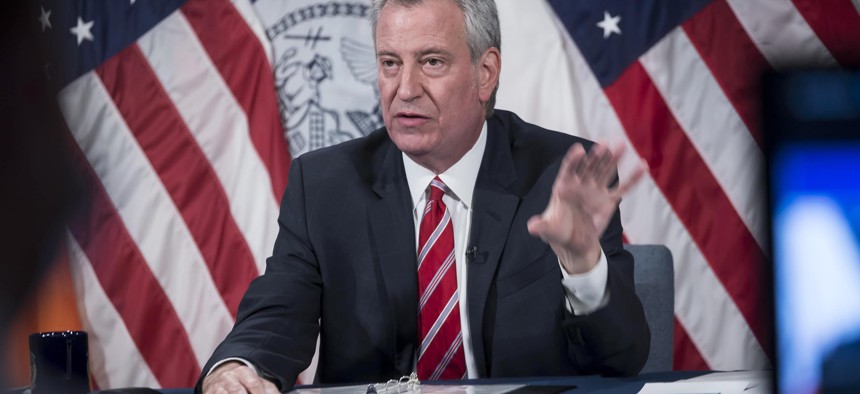 New York City Mayor Bill de Blasio.