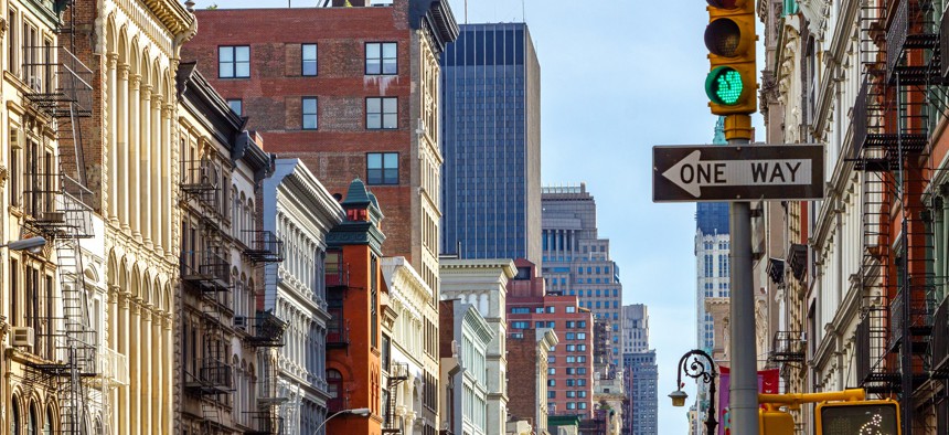 Diagonal view of buildings in SoHo