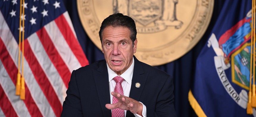 New York Gov. Andrew Cuomo at press conference.