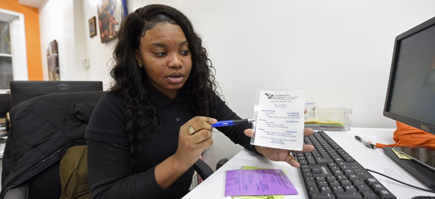 An intake counselor with the Bed-Stuy Campaign Against Hunger in 2017.