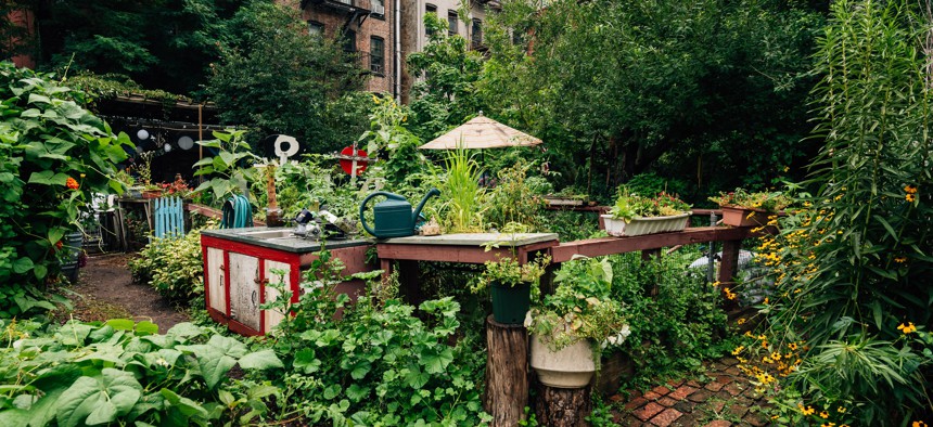 9th Street Community Garden Park in the East Village in Manhattan.