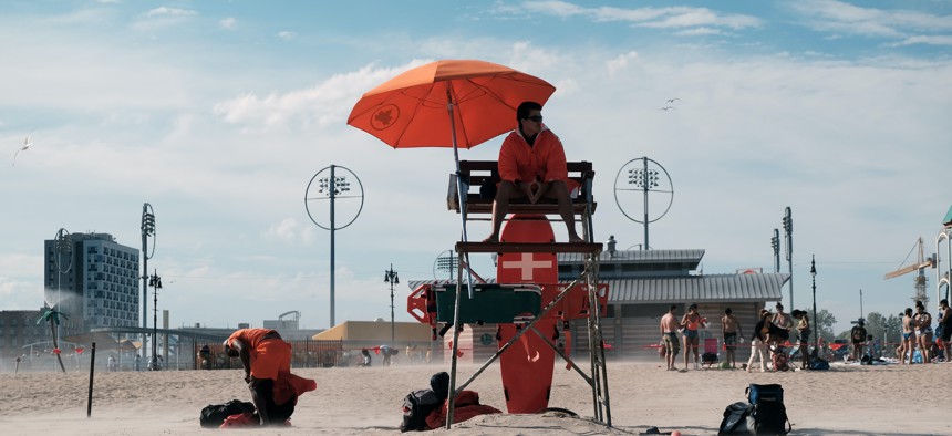 A lifeguard on duty at Coney Island.