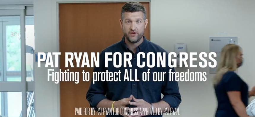 Screenshot from Pat Ryan's new TV ad.