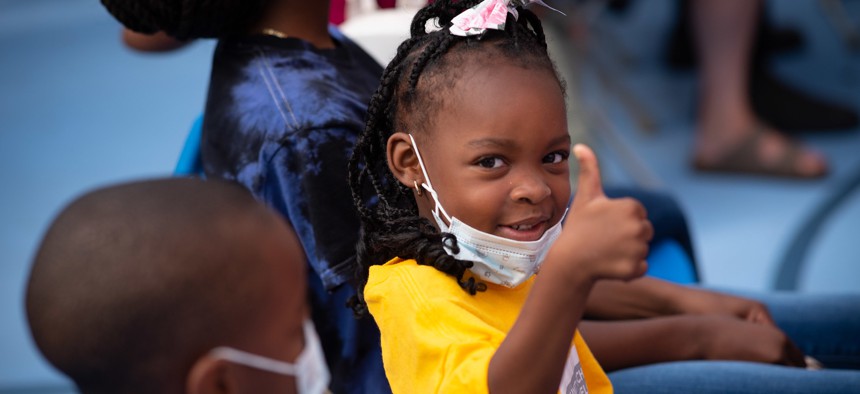 Mayor Eric Adams hold a kickoff event for the 2022 Summer Rising program at PS 188 – The Island School in Manhattan on Friday, July 8, 2022. 