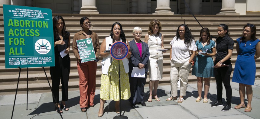 NYC Council Women's Caucus holds press conference regarding reproductive rights legislation