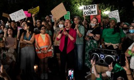 Hundreds of protesters gathered in Union Square to protest after the U.S. Supreme Court decision to overturn Roe v. Wade.