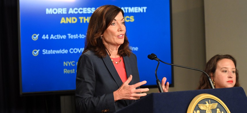 Some state lawmakers have criticized Hochul’s delay in conducting a review of the state’s COVID-19 response.