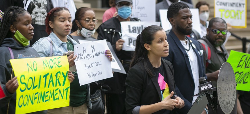 In a statement, Tiffany Cabán and Sandy Nurse said the basic health and medical needs of inmates weren’t being met, that the department was not cooperating with the federal monitor and that they witnessed inmates in areas with no air conditioning or fans.