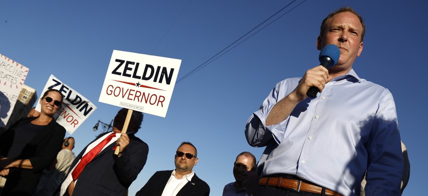 Zeldin made waves for perpetuating unfounded claims of election fraud in the 2020 presidential election.