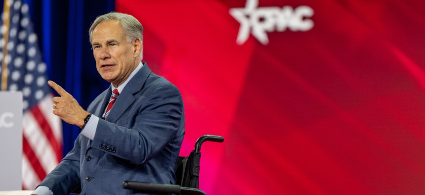 Texas Gov. Greg Abbott speaks at the Conservative Political Action Conference CPAC held at the Hilton Anatole on August 04, 2022 in Dallas, Texas. 