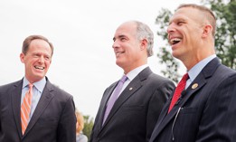 From left, Sens. Pat Toomey, Bob Casey, and Rep. Scott Perry.
