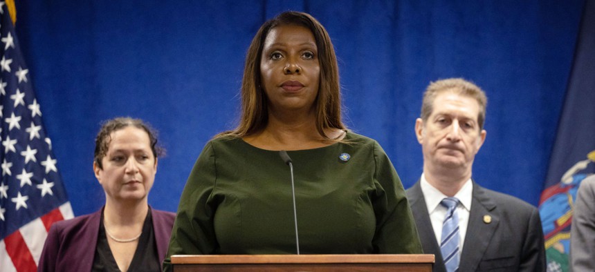 Letitia James told journalists her office is seeking that the former president pay $250 million in penalties, as well as banning his family "from running NY business for good" and barring him and his company from purchasing property in the state for five years.