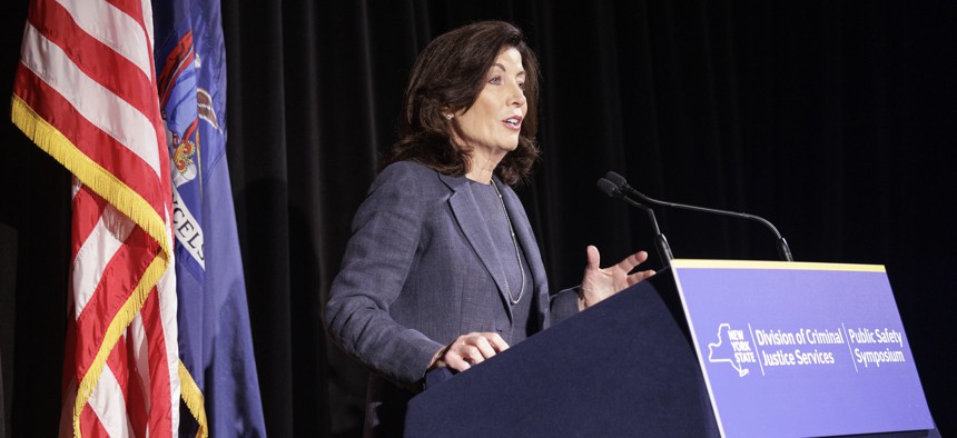 An official gubernatorial duty gave Gov. Hochul the perfect opportunity to reinforce her stance on crime weeks ahead of the gubernatorial election, amid harsh criticism from Republican gubernatorial candidate Lee Zeldin on the governor’s “soft” position on crime.