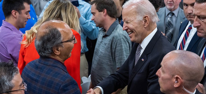 President Joe Biden visited IBM in Poughkeepsie Thursday.