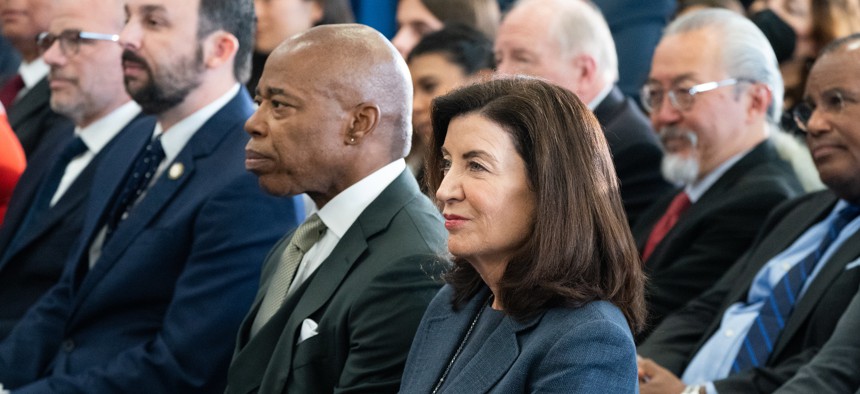 Gov. Kathy Hochul and New York City Mayor Eric Adams praised a new (ish, reminiscent of Trump) border policy, Lee Zeldin’s family had a close brush with crime and New York’s gun laws were kept in place, for now.