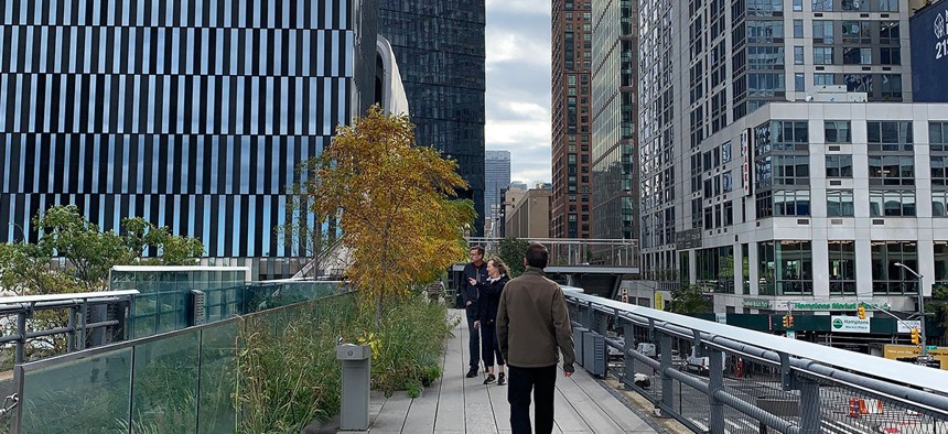The northernmost section of New York City’s High Line as it leads to Hudson Yards.