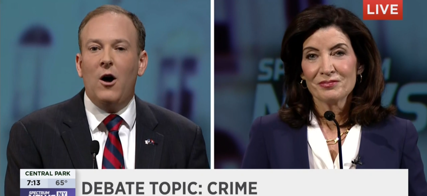 Rep. Lee Zeldin and Gov. Kathy Hochul face off in the only debate for governor.