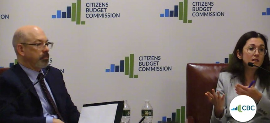CBC President Andrew Rein interviews Chief Housing Officer Jessica Katz on Oct. 26, 2022 at the Harvard Club of New York City.