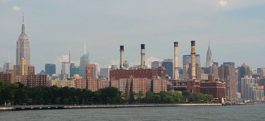 The Consolidated Edison Power Plant and the Empire State Building in the background.