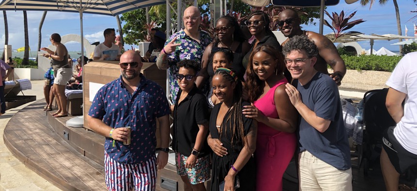 Members of the New York City Council at a party at the Somos Puerto Rico conference.