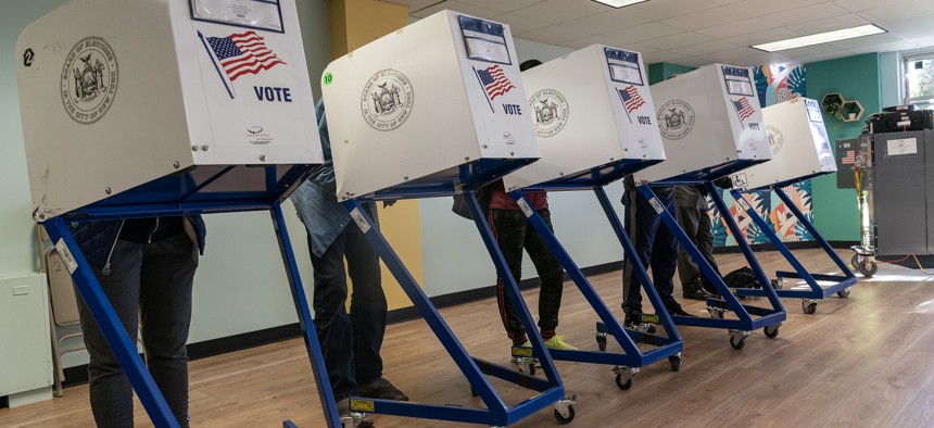 Voters in the Bronx casting their ballots on Election Day 2022.