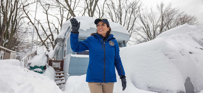 Gov. Kathy Hochul visits Lackawanna on Nov. 19 after heavy snow