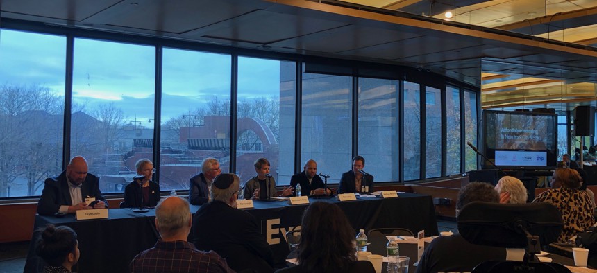 Attendees at City & State’s Affordable Housing conference on Tuesday at the Museum of Jewish Heritage in Lower Manhattan.