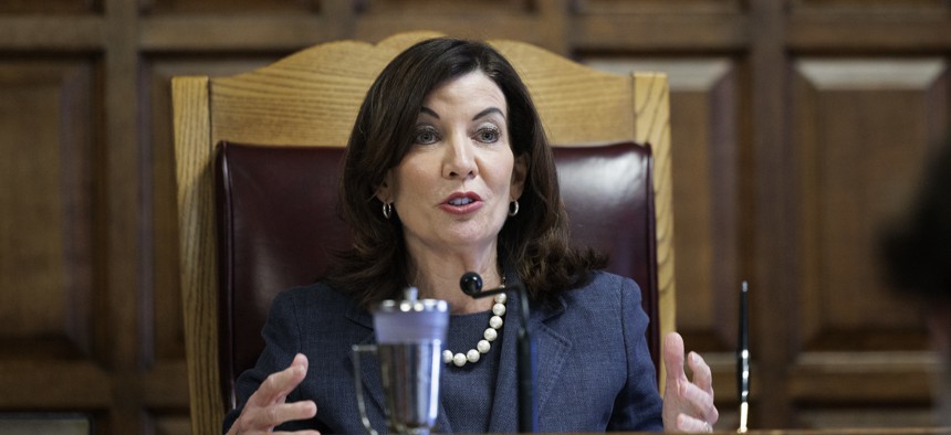 Gov. Kathy Hochul has so far stuck by her choice.