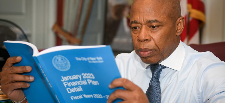 New York City Mayor Eric Adams presents his Fiscal Year 2024 (FY24) preliminary budget