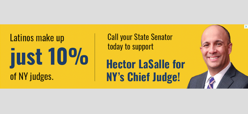 A pro-LaSalle digital ad linked to Citizens for Judicial Fairness, an organization based in Delaware, formerly called Citizens for a Pro-Business Delaware.