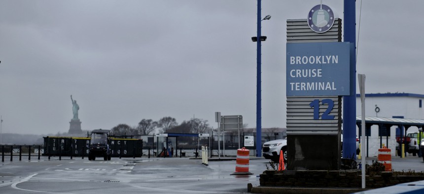 The Brooklyn Cruise Terminal in Red Hook, where Mayor Eric Adams’ administration plans to temporarily house some migrants to New York City.