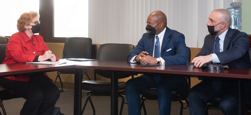 New York City Mayor Eric Adams in Albany last year to meet with state lawmakers.