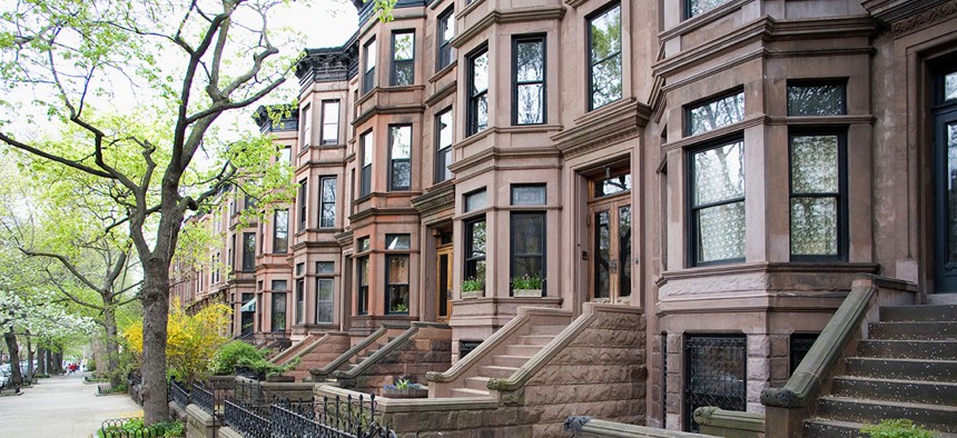 Row houses in Brooklyn, New York.