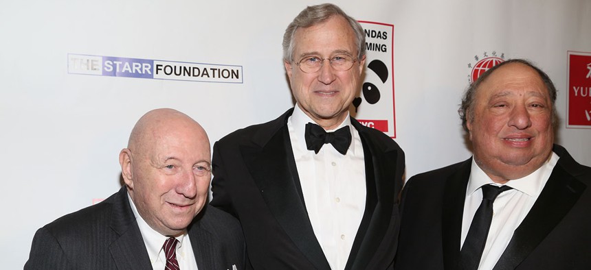 Ed Cox, center, attends former Rep. Carolyn Maloney’s infamous 2017 Panda Ball.