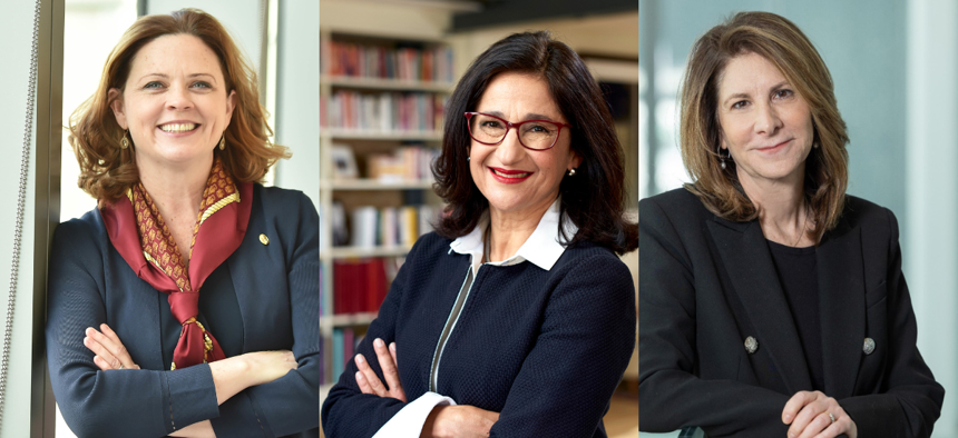 Tania Tetlow, Nemat “Minouche” Shafik & Linda G. Mills