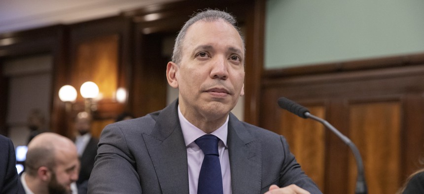 Commissioner Louis Molina testifies before the New York City Council on March 23, 2023