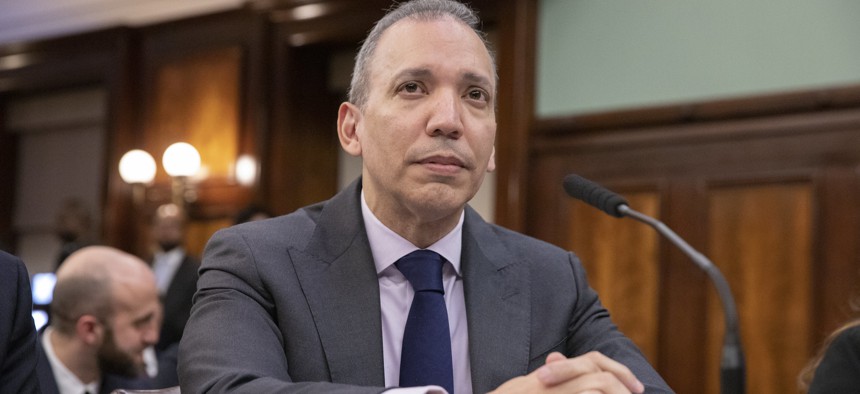 Commissioner Louis Molina testifies before the New York City Council on March 23, 2023