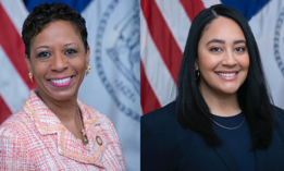 New York City Council Speaker Adrienne Adams and Council Member Amanda Farías