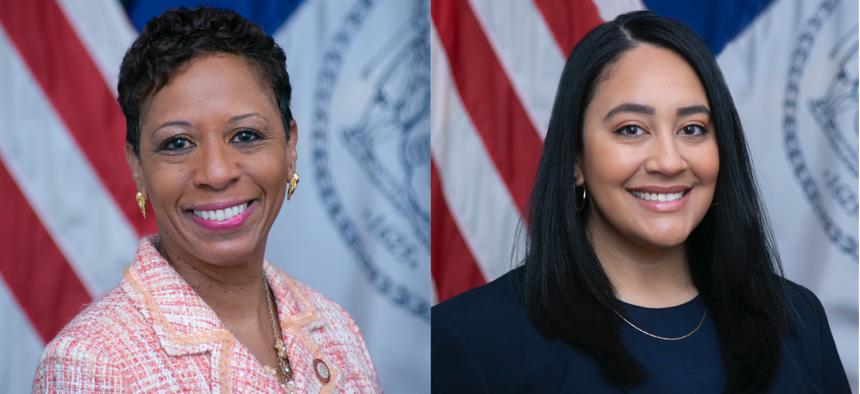 New York City Council Speaker Adrienne Adams and Council Member Amanda Farías