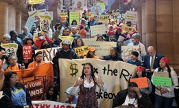 Elected officials and advocates rally for increased taxes on the wealthy