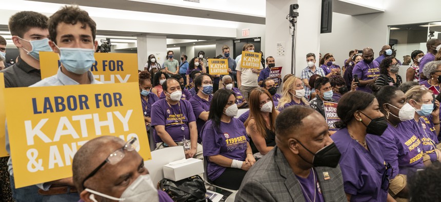 The powerful 1199SEIU union is backing eviction protections.