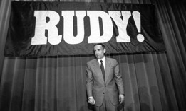 Rudy Guiliani celebrates his first term as New York City's Mayor.