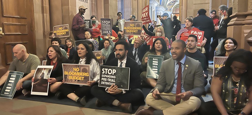Activists called for Gov. Kathy Hochul to increase taxes on the wealthy and address the needs of working-class New Yorkers in the final state budget.