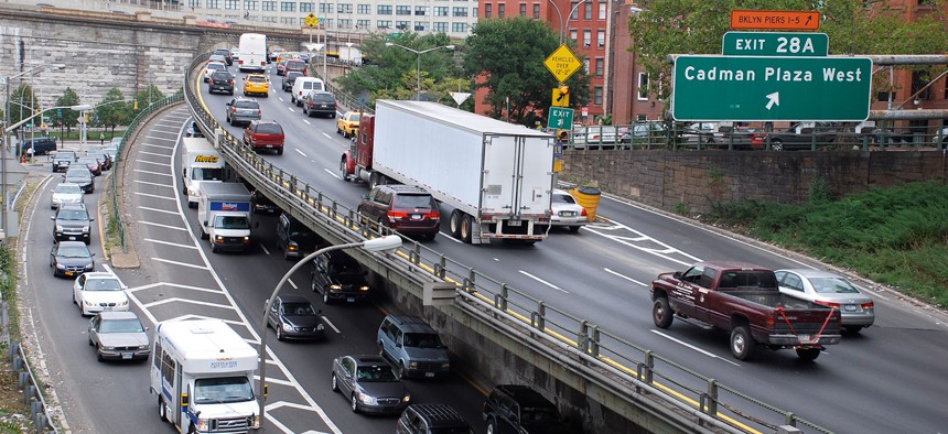 The Brooklyn-Queens Expressway (BQE) through Brooklyn Heights.