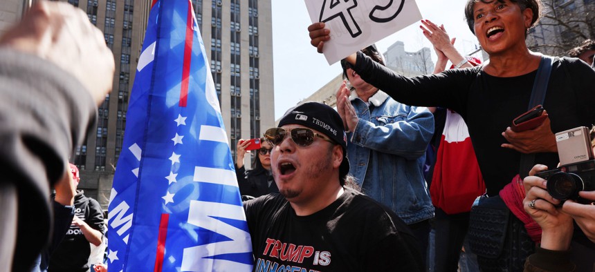 Donald Trump’s arraignment brought out supporters and protesters of the former president, all who showed up and fortunately for all demonstrated peacefully, writes City & State Editor-in-Chief Ralph R. Ortega.