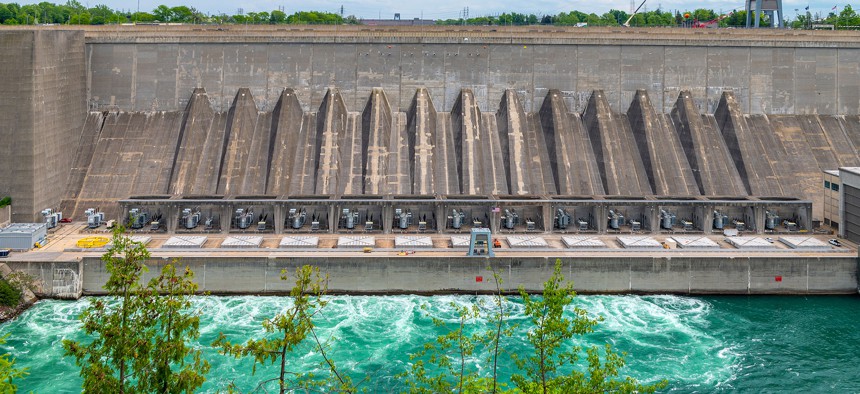 The Robert Moses Niagara Hydroelectric Power Station located in Lewiston, New York.