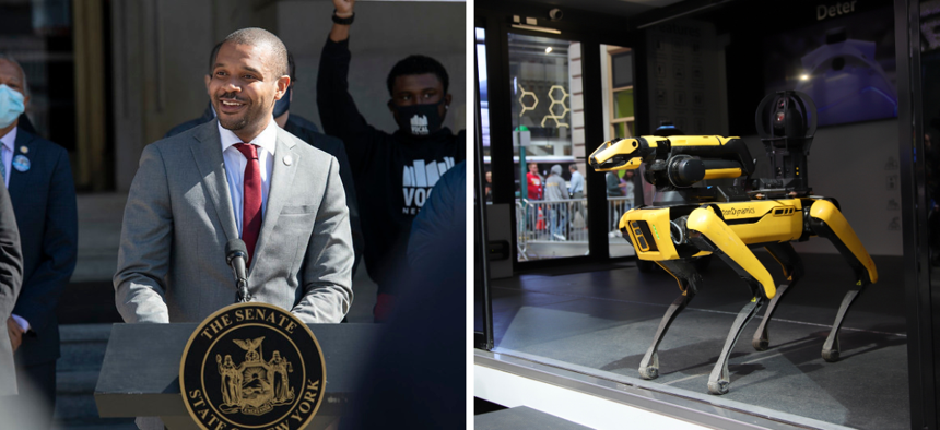 State Sen. Jabari Brisport and the NYPD's 'Digidog' robot