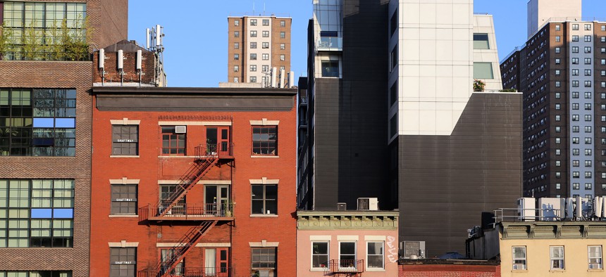 Building facades in the Meatpacking District in Lower Manhattan