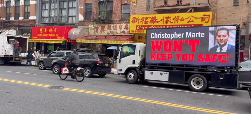 City Council Member Chris Marte was the target of a negative truck-ad campaign from the PBA.